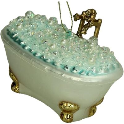 HD Collection Christbaumschmuck Glas 12cm Badewanne Figur zum Aufhängen handbemalt & mit Glitzer Weihnachtsbaum Anhänger für Weihnachten Christbaumanhänger & Weihnachtsbaumschmuck Weiß HD Collection Christbaumschmuck Glas 12cm Badewanne Figur zum Aufhängen handbemalt & mit Glitzer Weihnachtsbaum Anhänger für Weihnachten Christbaumanhänger & Weihnachtsbaumschmuck Weiß