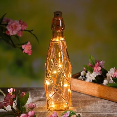 MARELIDA LED Dekoflasche mit Lichterkette Juteseil Leuchtflasche Flaschenlicht (Hellrosa) MARELIDA LED Dekoflasche mit Lichterkette Juteseil Leuchtflasche Flaschenlicht (Hellrosa)