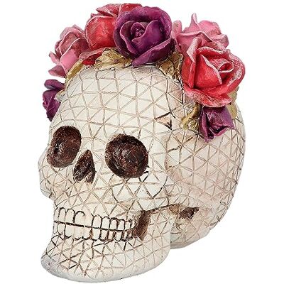 Boland 73089 Totenkopf Deko mit Rosen, Schädel mit Blumenkranz,Tischdeko für Halloween und Karneval, Dia de los Muertos Boland 73089 Totenkopf Deko mit Rosen, Schädel mit Blumenkranz,Tischdeko für Halloween und Karneval, Dia de los Muertos