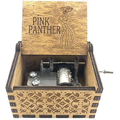Cuzit Antique Marmor Pink Panther-Design von Musik-Holz-Handkurbel Geschenk-Netzteil Cuzit Antique Marmor Pink Panther-Design von Musik-Holz-Handkurbel Geschenk-Netzteil