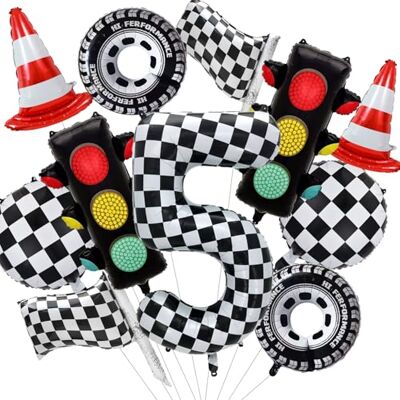 Mizijia 11 Stück Car Geburtstagsdeko, Folienballon Auto Geburtstag, Auto Deko 5. geburtstag Junge, Ampel Ballon Deko, Fahnen und Reifen Auto Racing Ballon, 5 Jahre Rennauto Geburtstag Luftballons Junge Party Mizijia 11 Stück Car Geburtstagsdeko, Folienballon Auto Geburtstag, Auto Deko 5. geburtstag Junge, Ampel Ballon Deko, Fahnen und Reifen Auto Racing Ballon, 5 Jahre Rennauto Geburtstag Luftballons Junge Party