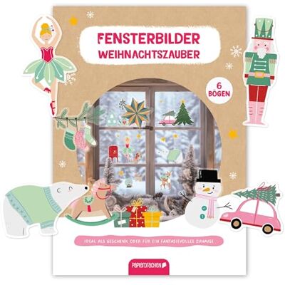 Papierdrachen Fensteraufkleber Weihnachtszauber 6 DIN A4 Stickerbögen mit winterlichen Motiven Weihnachtsdeko 2026 Kinderzimmer Wohnbereich statisch haftend Papierdrachen Fensteraufkleber Weihnachtszauber 6 DIN A4 Stickerbögen mit winterlichen Motiven Weihnachtsdeko 2026 Kinderzimmer Wohnbereich statisch haftend