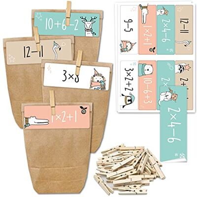 Papierdrachen Adventskalender 2026 Mini Set Nr. 273 mit Klammern 24 braune Geschenktüten Inkl. Zahlenaufkleber Matheaufgaben Zum Selbstbasteln & Befüllen Weihnachten Geschenk Papierdrachen Adventskalender 2026 Mini Set Nr. 273 mit Klammern 24 braune Geschenktüten Inkl. Zahlenaufkleber Matheaufgaben Zum Selbstbasteln & Befüllen Weihnachten Geschenk