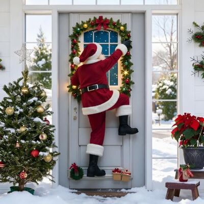 Generic Weihnachts Tür Hängeüberzug, Feiertagsflagge für Haustürrahmen Weihnachtsmann Türdeko, festliche Kulisse für Hofeingang, Party & Fotokulisse Generic Weihnachts Tür Hängeüberzug, Feiertagsflagge für Haustürrahmen Weihnachtsmann Türdeko, festliche Kulisse für Hofeingang, Party & Fotokulisse