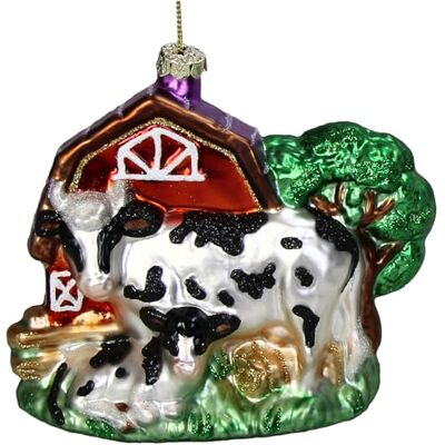 HD Collection Christbaumschmuck Glas 12,5cm Kuhstall mit Kuh & Kalb Aufhängen Weihnachtsbaum Anhänger für Weihnachten Christbaumanhänger & Weihnachtsbaumschmuck Weiß Bunt HD Collection Christbaumschmuck Glas 12,5cm Kuhstall mit Kuh & Kalb Aufhängen Weihnachtsbaum Anhänger für Weihnachten Christbaumanhänger & Weihnachtsbaumschmuck Weiß Bunt