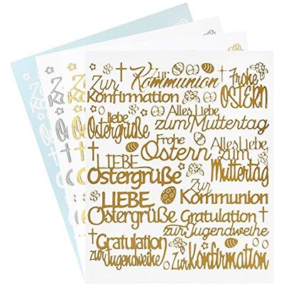 Ideen mit Herz Sticker "Handlettering Art" Aufkleber Verschiedene Schriftzüge zur Hochzeit, Liebe, Trauer, Weihnachten, Ostern uvm. Jeweils 4 Bogen à 20 x 23 cm (Ostern Weitere Anlässe) Ideen mit Herz Sticker "Handlettering Art" Aufkleber Verschiedene Schriftzüge zur Hochzeit, Liebe, Trauer, Weihnachten, Ostern uvm. Jeweils 4 Bogen à 20 x 23 cm (Ostern Weitere Anlässe)