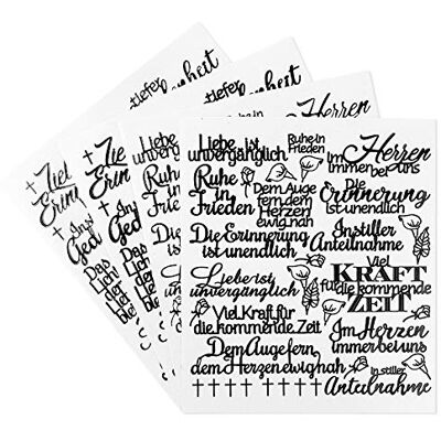 Ideen mit Herz Sticker "Handlettering Art" Aufkleber Verschiedene Schriftzüge zur Hochzeit, Liebe, Trauer, Ostern uvm. Jeweils 4 Bogen à 20 x 23 cm (Kondolenz Trauer Anteilnahme) Ideen mit Herz Sticker "Handlettering Art" Aufkleber Verschiedene Schriftzüge zur Hochzeit, Liebe, Trauer, Ostern uvm. Jeweils 4 Bogen à 20 x 23 cm (Kondolenz Trauer Anteilnahme)