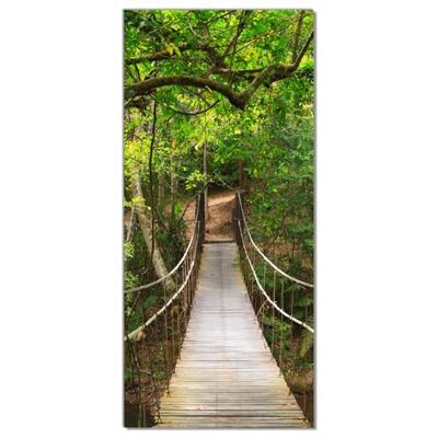 Wallario Selbstklebende Türtapete Hängebrücke im Urwald grüner Dschungel Türposter 93 x 205 cm Abwischbar, rückstandsfrei zu entfernen Wallario Selbstklebende Türtapete Hängebrücke im Urwald grüner Dschungel Türposter 93 x 205 cm Abwischbar, rückstandsfrei zu entfernen