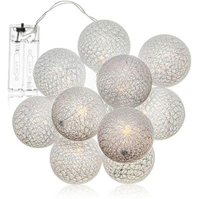 com-four ® LED Lichterkette Kugel, Beleuchtung mit 10 LEDs Deko für Weihnachten Geburtstag Hochzeit oder Party com-four ® LED Lichterkette Kugel, Beleuchtung mit 10 LEDs Deko für Weihnachten Geburtstag Hochzeit oder Party