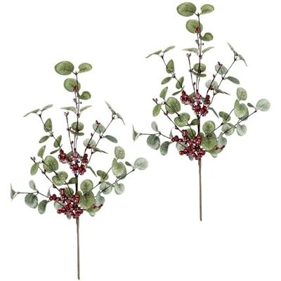 Flair Flower Künstlicher Eukalyptuszweig mit Beeren 2er Set 45 cm – realistische Kunstpflanze Deko Zweig – für Vase Kranz Tischdeko Adventskranz Gesteck Girlande – pflegeleicht Kunstblume Kunstzweig Weihnachtsdeko Flair Flower Künstlicher Eukalyptuszweig mit Beeren 2er Set 45 cm – realistische Kunstpflanze Deko Zweig – für Vase Kranz Tischdeko Adventskranz Gesteck Girlande – pflegeleicht Kunstblume Kunstzweig Weihnachtsdeko