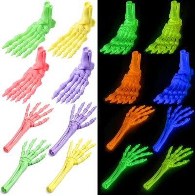 JOYIN 8-teiliges Halloween-Set: 3D-gedruckte Skeletthände und -füße, 3D-gedrucktes Skelett-Leuchtset, Halloween-Dekoration für drinnen, Skelett-Fidget-Spielzeug für den Schreibtisch, Gastgeschenke JOYIN 8-teiliges Halloween-Set: 3D-gedruckte Skeletthände und -füße, 3D-gedrucktes Skelett-Leuchtset, Halloween-Dekoration für drinnen, Skelett-Fidget-Spielzeug für den Schreibtisch, Gastgeschenke