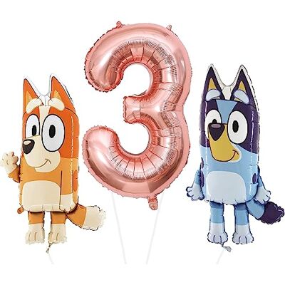 Toyland ® Bluey & Bingo Folienballon-Set – 2 x Luftballons mit 32 Charakteren und 1 x Luftballon mit 40 Zahlen – Partydekorationen für Kinder Toyland ® Bluey & Bingo Folienballon-Set – 2 x Luftballons mit 32 Charakteren und 1 x Luftballon mit 40 Zahlen – Partydekorationen für Kinder