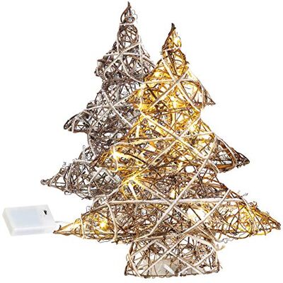 Lunartec Adventsdekos: 2er-Set handgefertigte Deko-Weihnachtsbäume mit je 20 warmweißen LEDs (LED Deko-Tanneäbaume, Weihnachtsbeleuchtung, Baum) Lunartec Adventsdekos: 2er-Set handgefertigte Deko-Weihnachtsbäume mit je 20 warmweißen LEDs (LED Deko-Tanneäbaume, Weihnachtsbeleuchtung, Baum)