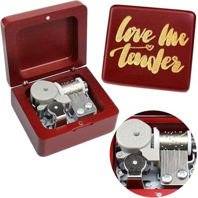 Sinzyo Boîte à Musique Boîte à Musique en Bois Pour Cadeau de Noël, Anniversaire, Saint-Valentin(Love me Tender-Holzschachtel mit rotem Thema) Sinzyo Boîte à Musique Boîte à Musique en Bois Pour Cadeau de Noël, Anniversaire, Saint-Valentin(Love me Tender-Holzschachtel mit rotem Thema)