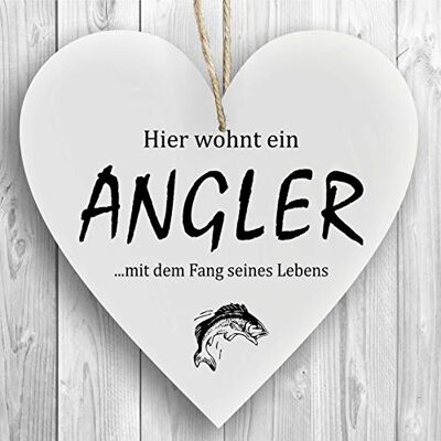 Homeyourself Herzschild Holzherz Holzschild 16 x 16 cm Hier wohnt EIN Angler mit dem Fang seines Lebens weiß Dekoschild Wandschild Schild Holz Geschenk Homeyourself Herzschild Holzherz Holzschild 16 x 16 cm Hier wohnt EIN Angler mit dem Fang seines Lebens weiß Dekoschild Wandschild Schild Holz Geschenk