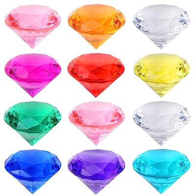 Generic Acryl Kinder Diamant Edelsteine Bunt,12 Stücke 40mm Kunststoff Diamanten Groß Acryl Diamanten Deco Transparent Diamantkristalle fur Vasen, Tischdeko, Party Mitgebsel, Hochzeit Generic Acryl Kinder Diamant Edelsteine Bunt,12 Stücke 40mm Kunststoff Diamanten Groß Acryl Diamanten Deco Transparent Diamantkristalle fur Vasen, Tischdeko, Party Mitgebsel, Hochzeit
