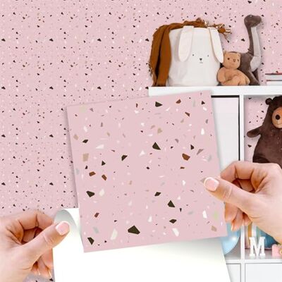 WALPLUS 24 Stück 15x15cm Rosa Metallic-Silber Terrazzo Pink Aluminium Folie Wandfliesen Aufkleber Abziehen und Kleben Backsplash Abziehbilder Startseite Dekore Aufkantung für Küche Badezimmer Kacheln WALPLUS 24 Stück 15x15cm Rosa Metallic-Silber Terrazzo Pink Aluminium Folie Wandfliesen Aufkleber Abziehen und Kleben Backsplash Abziehbilder Startseite Dekore Aufkantung für Küche Badezimmer Kacheln