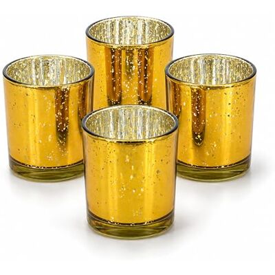 Creativery Teelichtgläser 6 x 7,2 cm in Zylinderform 4er Set runde Windlichtglas Teelichthalter für Teelichter bis 38 mm Kerzengläser für kleine Kerzen bis Ø 4 cm Windlichter Gold metallic Creativery Teelichtgläser 6 x 7,2 cm in Zylinderform 4er Set runde Windlichtglas Teelichthalter für Teelichter bis 38 mm Kerzengläser für kleine Kerzen bis Ø 4 cm Windlichter Gold metallic
