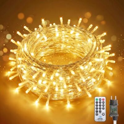 SALCAR 20m 300er LED Lichterkette Weihnachten mit Fernbedienung, Lichterkette Außen Strom mit 8 Modi, Timer und Memory, IP44 Wasserdicht, für Weihnachtsdeko Party Hochzeit, Warmweiß SALCAR 20m 300er LED Lichterkette Weihnachten mit Fernbedienung, Lichterkette Außen Strom mit 8 Modi, Timer und Memory, IP44 Wasserdicht, für Weihnachtsdeko Party Hochzeit, Warmweiß