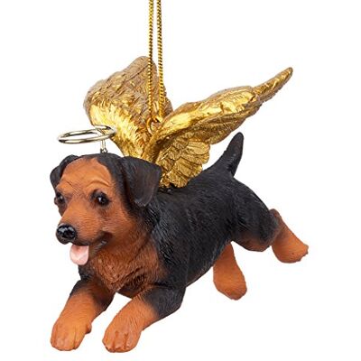 Design Toscano Ehren Die Pooch Rottweiler Feiertags-Engels-Hundeornament Hängeornament aus Harz für den Weihnachtsbaum Design Toscano Ehren Die Pooch Rottweiler Feiertags-Engels-Hundeornament Hängeornament aus Harz für den Weihnachtsbaum