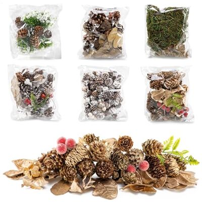 com-four ® 6X Weihnachtsdekoration im Beutel mit Zapfen, Zweigen und Moos Streudeko weihnachtlich Bastel Set Tischdeko Adventskranz com-four ® 6X Weihnachtsdekoration im Beutel mit Zapfen, Zweigen und Moos Streudeko weihnachtlich Bastel Set Tischdeko Adventskranz
