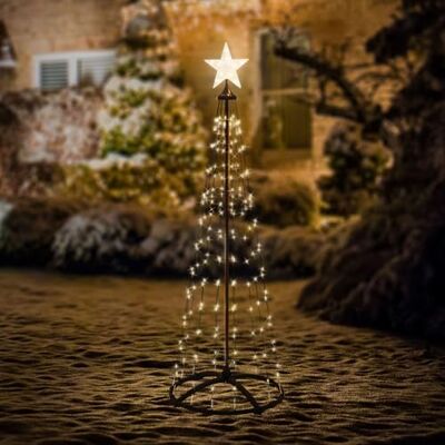 ECD Germany LED Weihnachtsbaum Außen 210 cm 370 LED Warmweiß, Timer, 9 Modi, Dimmbar, inkl. Fernbedienung, Stern, Beleuchteter Tannenbaum Weihnachtsdeko Metall Lichterpyramide Lichterbaum Lichterkette ECD Germany LED Weihnachtsbaum Außen 210 cm 370 LED Warmweiß, Timer, 9 Modi, Dimmbar, inkl. Fernbedienung, Stern, Beleuchteter Tannenbaum Weihnachtsdeko Metall Lichterpyramide Lichterbaum Lichterkette