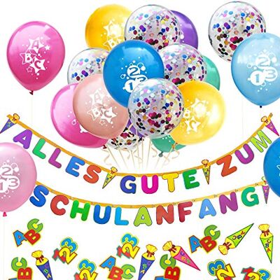 Unique ® Schuleinführung Schulanfang Einschulung Deko Set für Junge und Mädchen Alles Gute zum Schulanfang Girlande + Konfetti Luftballons + ABC 123 Konfetti Unique ® Schuleinführung Schulanfang Einschulung Deko Set für Junge und Mädchen Alles Gute zum Schulanfang Girlande + Konfetti Luftballons + ABC 123 Konfetti