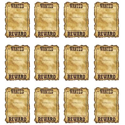 Beistle Western Wanted Schild 12 Stück Beistle Western Wanted Schild 12 Stück