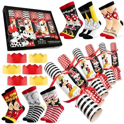 Disney Lilo Und Stitch Weihnachts Knallbonbons mit Socken, Marvel Mickey Mouse Frozen Christmas Crackers mit Lustige Socken Kleine Geschenke Weihnachten (Schwarz Minnie Mickey Erwachsene) Disney Lilo Und Stitch Weihnachts Knallbonbons mit Socken, Marvel Mickey Mouse Frozen Christmas Crackers mit Lustige Socken Kleine Geschenke Weihnachten (Schwarz Minnie Mickey Erwachsene)
