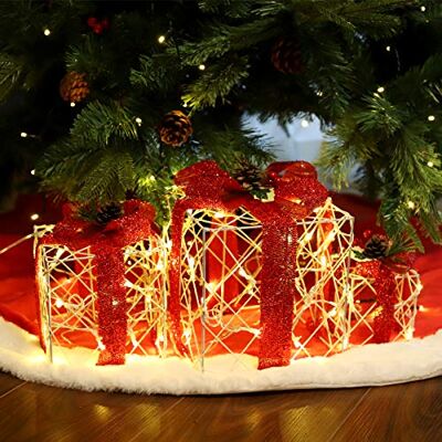 SALCAR 3er Set LED Geschenkbox Warmweiß Weihnachtsdeko für Außen & Innen Beleuchtete Geschenkboxen mit Schleife, 8 Beleuchtungsmodi, Wohnzimmer, Weihnachtsgeschenk, festliche Advent Winter deko SALCAR 3er Set LED Geschenkbox Warmweiß Weihnachtsdeko für Außen & Innen Beleuchtete Geschenkboxen mit Schleife, 8 Beleuchtungsmodi, Wohnzimmer, Weihnachtsgeschenk, festliche Advent Winter deko