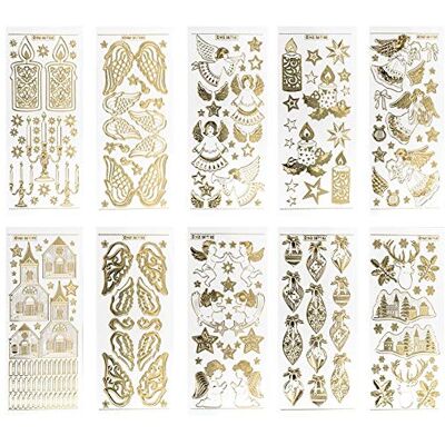 Ideen mit Herz Gravur-Sticker, transparent/gold, 10 Bogen à 10 x 23 cm Goldene Aufkleber zum Basteln & Dekorieren Geburtstag, Weihnachten, Rente & mehr (Winter & Weihnachten 2) Ideen mit Herz Gravur-Sticker, transparent/gold, 10 Bogen à 10 x 23 cm Goldene Aufkleber zum Basteln & Dekorieren Geburtstag, Weihnachten, Rente & mehr (Winter & Weihnachten 2)