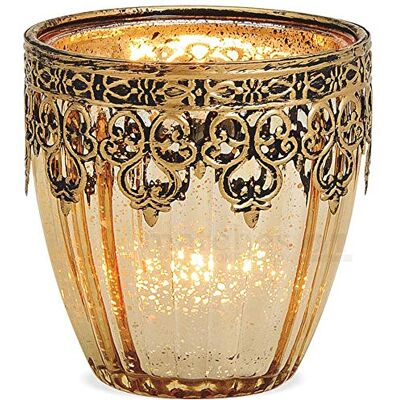 matches21 HOME & HOBBY matches21 Windlicht Kerzenglas Glas Teelichtglas Orientalisch Marokko Design Gold antik Metalldekor 1 STK Ø 8x9 cm matches21 HOME & HOBBY matches21 Windlicht Kerzenglas Glas Teelichtglas Orientalisch Marokko Design Gold antik Metalldekor 1 STK Ø 8x9 cm