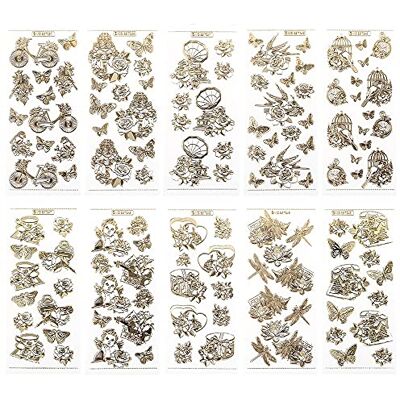 Ideen mit Herz Gravur-Sticker, transparent/gold, 10 Bogen à 10 x 23 cm Goldene Aufkleber zum Basteln & Dekorieren Geburtstag, Weihnachten, Rente & mehr (Vintage 2) Ideen mit Herz Gravur-Sticker, transparent/gold, 10 Bogen à 10 x 23 cm Goldene Aufkleber zum Basteln & Dekorieren Geburtstag, Weihnachten, Rente & mehr (Vintage 2)