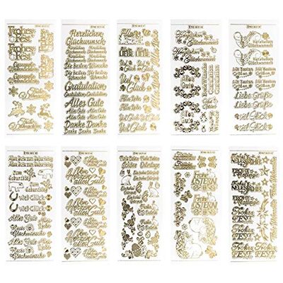 Ideen mit Herz Gravur-Sticker, transparent/gold, 10 Bogen à 10 x 23 cm Goldene Aufkleber zum Basteln & Dekorieren Geburtstag, Weihnachten, Rente & mehr (Gratulationen) Ideen mit Herz Gravur-Sticker, transparent/gold, 10 Bogen à 10 x 23 cm Goldene Aufkleber zum Basteln & Dekorieren Geburtstag, Weihnachten, Rente & mehr (Gratulationen)
