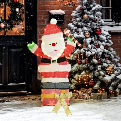 Outsunny LED Weihnachtsdeko mit Geschenckbox für Außen & Innen, Mehrfarbig 97 Warmweißen Leuchten, Weihnachtsbeleuchtung, Weihnachtsdekoration, Weihnachtsfigur Outsunny LED Weihnachtsdeko mit Geschenckbox für Außen & Innen, Mehrfarbig 97 Warmweißen Leuchten, Weihnachtsbeleuchtung, Weihnachtsdekoration, Weihnachtsfigur