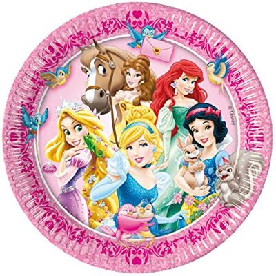 Procos 23 cm Disney Prinzessin und Tier Pappteller, 8 Stück Procos 23 cm Disney Prinzessin und Tier Pappteller, 8 Stück