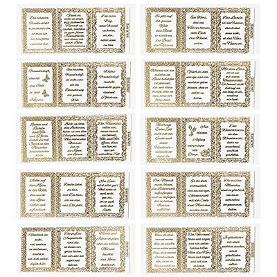 Ideen mit Herz Gravur-Sticker, transparent/gold, 10 Bogen à 10 x 23 cm Goldene Aufkleber zum Basteln & Dekorieren Geburtstag, Weihnachten, Rente & mehr (Lebensweisheiten 02) Ideen mit Herz Gravur-Sticker, transparent/gold, 10 Bogen à 10 x 23 cm Goldene Aufkleber zum Basteln & Dekorieren Geburtstag, Weihnachten, Rente & mehr (Lebensweisheiten 02)