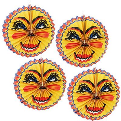 com-four ® 4X Laterne mit Buntem Mond Motiv, Papierlaterne für Sankt Martin Martinslaterne für Umzüge com-four ® 4X Laterne mit Buntem Mond Motiv, Papierlaterne für Sankt Martin Martinslaterne für Umzüge