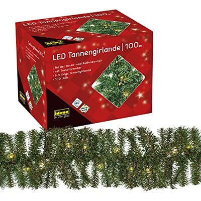 Idena 31814 LED Tannengirlande mit 100 LEDs in Warmweiß, mit 8 Stunden Timer Funktion und Transformator, ca. 5 m lang, Deko für Innen & Außen, zum Basteln, als Party Deko, Weihnachtsdeko Idena 31814 LED Tannengirlande mit 100 LEDs in Warmweiß, mit 8 Stunden Timer Funktion und Transformator, ca. 5 m lang, Deko für Innen & Außen, zum Basteln, als Party Deko, Weihnachtsdeko