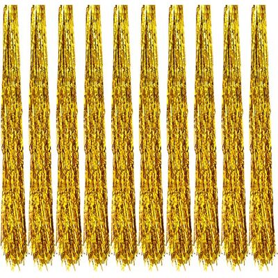 Unique ® 10x Lametta Glänzend 100cm für Weihnachtsbaum Baumschmuck Weihnachtsdeko Weihnachten Party Feier Deko Silber Gold Weiß Schwarz Pink Lila Blau Grün Farbe Wählbar (Gold) Unique ® 10x Lametta Glänzend 100cm für Weihnachtsbaum Baumschmuck Weihnachtsdeko Weihnachten Party Feier Deko Silber Gold Weiß Schwarz Pink Lila Blau Grün Farbe Wählbar (Gold)