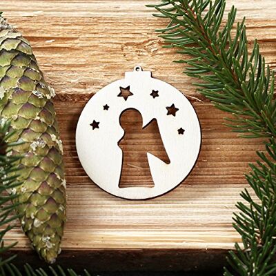 Bütic GmbH Baumkugeln mit Weihnachtsmotiven Baumschmuck, Baumbehang Deko aus Holz, Weihnachtsschmuck:Engel2 Bütic GmbH Baumkugeln mit Weihnachtsmotiven Baumschmuck, Baumbehang Deko aus Holz, Weihnachtsschmuck:Engel2