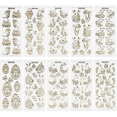 Ideen mit Herz Gravur-Sticker, transparent/gold, 10 Bogen à 10 x 23 cm Goldene Aufkleber zum Basteln & Dekorieren Geburtstag, Weihnachten, Rente & mehr (Frohe Osterzeit) Ideen mit Herz Gravur-Sticker, transparent/gold, 10 Bogen à 10 x 23 cm Goldene Aufkleber zum Basteln & Dekorieren Geburtstag, Weihnachten, Rente & mehr (Frohe Osterzeit)