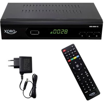 Xoro HRS 8660 V2 HD Satellitenreceiver mit Aufnahmefunktion USB-Aufnahme und Timeshift, Unicable 1/2 und JESS, ASTRA-Senderliste vorinstalliert, HD-Mediaplayer, HDMI und SCART Xoro HRS 8660 V2 HD Satellitenreceiver mit Aufnahmefunktion USB-Aufnahme und Timeshift, Unicable 1/2 und JESS, ASTRA-Senderliste vorinstalliert, HD-Mediaplayer, HDMI und SCART
