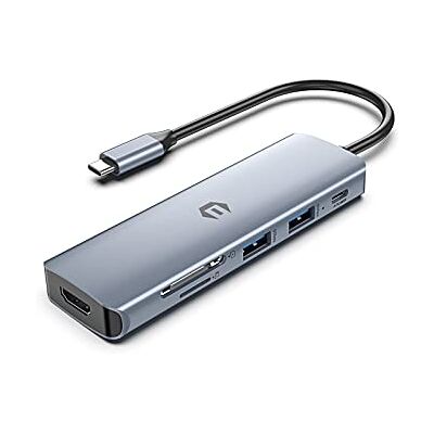 Qhou 6-in-1 USB-C-Hub, USB-C-Adapter mit 4K HDMI, 3 USB 3.0, SD/TF Kompatibel mit MacBook Pro und Air USB-C-Laptops und Anderen Typ-C-Geräten mit 100W Schnellladeunterstützung Qhou 6-in-1 USB-C-Hub, USB-C-Adapter mit 4K HDMI, 3 USB 3.0, SD/TF Kompatibel mit MacBook Pro und Air USB-C-Laptops und Anderen Typ-C-Geräten mit 100W Schnellladeunterstützung