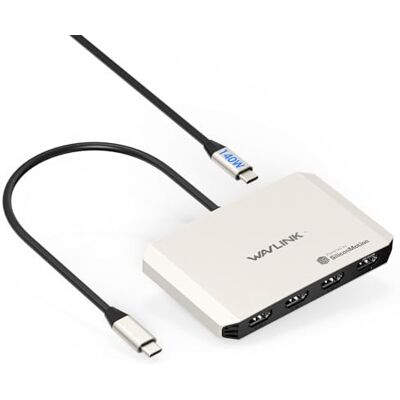 WAVLINK 4 Monitor-Dockingstation, Quad-Monitor-Adapter für M1/M2/M3/M4 macOS, 140 W PD-Eingang, 4 HDMI, Quad-4K-Ausgang, SMI-Treiber und Host-USB3.2 erforderlich WAVLINK 4 Monitor-Dockingstation, Quad-Monitor-Adapter für M1/M2/M3/M4 macOS, 140 W PD-Eingang, 4 HDMI, Quad-4K-Ausgang, SMI-Treiber und Host-USB3.2 erforderlich