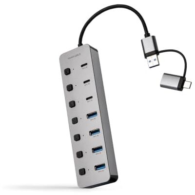 NANOCABLE 10.16.4510 Hub USB-C + USB-A/M auf 4 x USB-A + 3 x USB-C 3.0 + USB-C 5 V NANOCABLE 10.16.4510 Hub USB-C + USB-A/M auf 4 x USB-A + 3 x USB-C 3.0 + USB-C 5 V