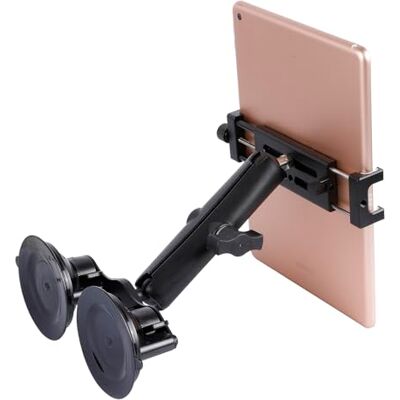 Leenconghui Aluminium-Tablet-Halterung mit doppeltem Saugnapf-Boden für Auto-/Boot-Windschutzscheibe, Tablet-Ständer passend für iPad Air 13 Zoll M2 (2024), iPad Pro 12,9 Zoll und andere 11,9–38,1 cm Tablets, Leenconghui Aluminium-Tablet-Halterung mit doppeltem Saugnapf-Boden für Auto-/Boot-Windschutzscheibe, Tablet-Ständer passend für iPad Air 13 Zoll M2 (2024), iPad Pro 12,9 Zoll und andere 11,9–38,1 cm Tablets,