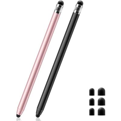 GlasFlength Tablet Stift 2er Pack Touchscreen Stift 2 in 1, Gummi Stylus mit Magnetischer Gummispitze Touch Pen für Alle Tablets für iPhone Pad Galaxy Samsung Huawei Xiaomi usw (Schwarz+Roségold) GlasFlength Tablet Stift 2er Pack Touchscreen Stift 2 in 1, Gummi Stylus mit Magnetischer Gummispitze Touch Pen für Alle Tablets für iPhone Pad Galaxy Samsung Huawei Xiaomi usw (Schwarz+Roségold)