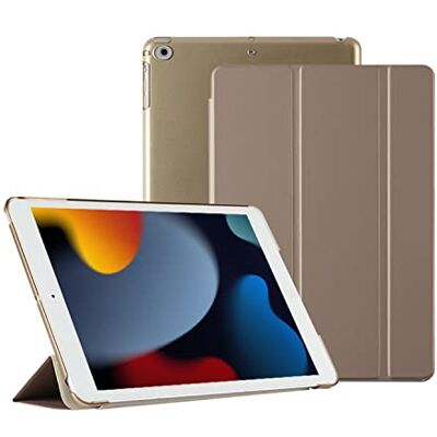 HUEZOE Schutzhülle kompatibel mit iPad 9,7 Zoll, 2018/2017 Modell, 6/5 Generation, Trifold-Halterung, ultradünn, Harte Schutzhüllen, Auto Wecker Schlaf, Gold HUEZOE Schutzhülle kompatibel mit iPad 9,7 Zoll, 2018/2017 Modell, 6/5 Generation, Trifold-Halterung, ultradünn, Harte Schutzhüllen, Auto Wecker Schlaf, Gold