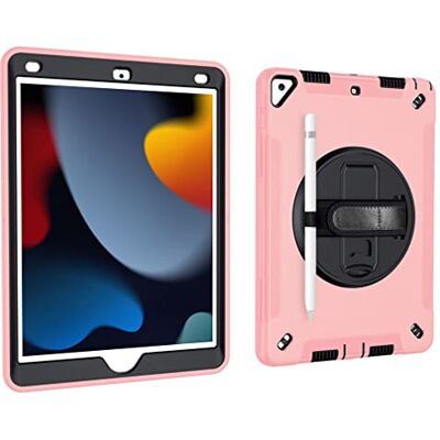 tasato Schutzhülle für iPad 10,2 Zoll 9th/8th/7th Generation 2021/2020/2019 mit 3-in-1-Design, minimalistische stoßfeste Hülle mit Stift zum Aufhängen und 360 Grad drehbarer Standfunktion, Blassrosa tasato Schutzhülle für iPad 10,2 Zoll 9th/8th/7th Generation 2021/2020/2019 mit 3-in-1-Design, minimalistische stoßfeste Hülle mit Stift zum Aufhängen und 360 Grad drehbarer Standfunktion, Blassrosa